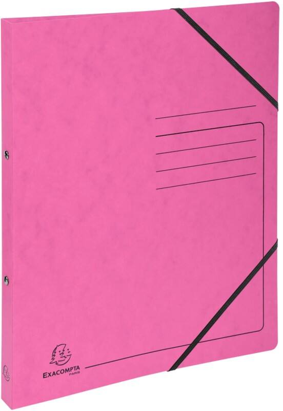 Exacompta Genuine Premium Pressboard 15 mm Ringband Gewafeld karton A4 2 Ringen Roze 542557E 10 Stuks