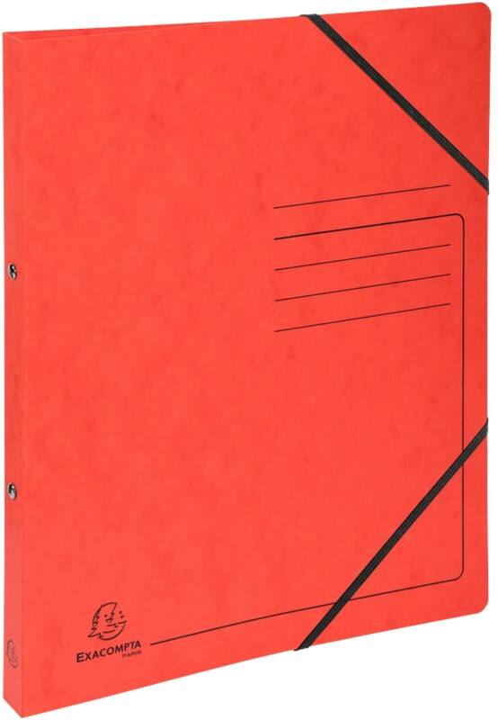Exacompta Genuine Premium Pressboard 15 mm Ringband Gewafeld karton A4 2 Ringen Rood 542555E 10 Stuks