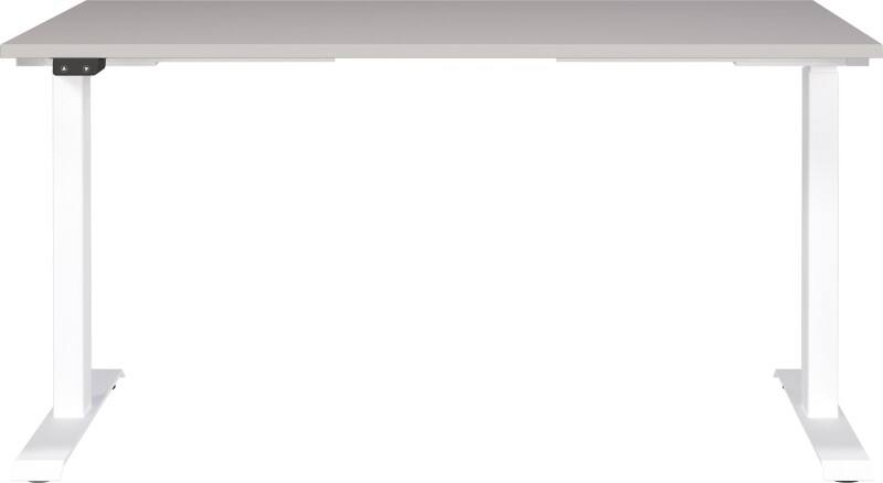 GERMANIA GW-Mailand Hoogteverstelbaar Zit-sta-bureau Metaal, spaanplaat Kasjmier, wit T-Voet 1,400 x 800 x 1.200 mm