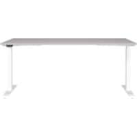 GERMANIA Hoogteverstelbaar Zit-sta-bureau Metaal, spaanplaat Kasjmier, wit T-Voet 1,800 x 800 x 1.200 mm