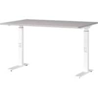 GERMANIA Hoogteverstelbaar Zit-sta-bureau Metaal, spaanplaat Kasjmier, wit C-Voet 1,200 x 800 x 910 mm