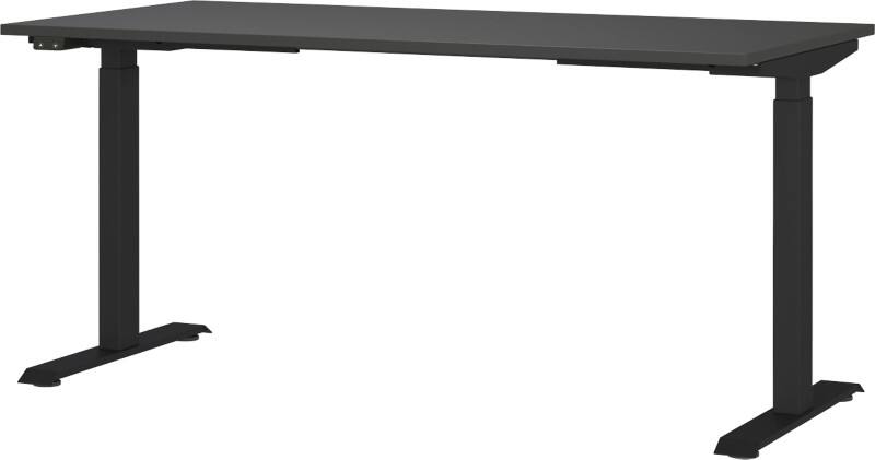 GERMANIA GW-Mailand Hoogteverstelbaar Zit-sta-bureau Grafiet T-Voet 1,600 (B) x 800 (D) x 1,200 (H) mm Spaanplaat, metaal