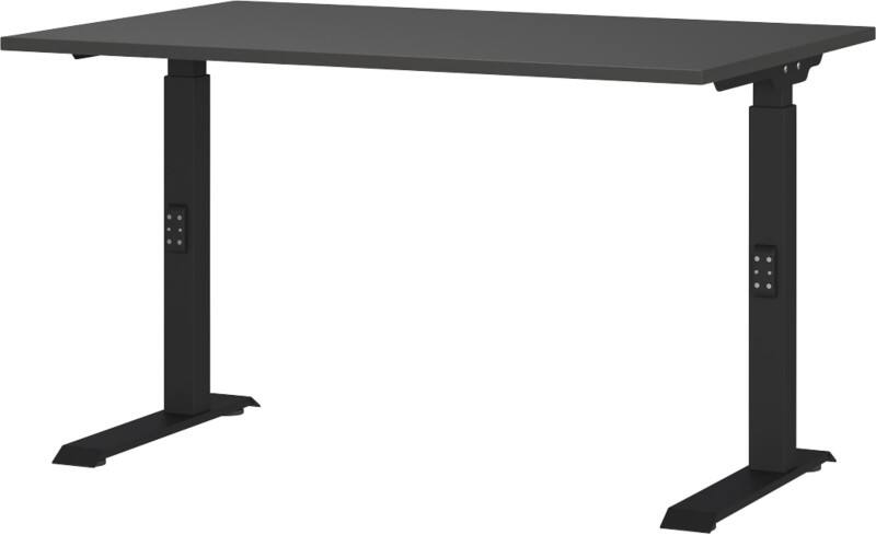 GERMANIA Hoogteverstelbaar Zit-sta-bureau Metaal, spaanplaat Zwart C-Voet 1,200 x 800 x 910 mm