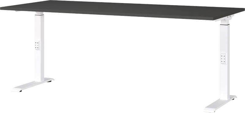 GERMANIA Hoogteverstelbaar Zit-sta-bureau Metaal, spaanplaat Wit C-Voet 1,800 x 800 x 910 mm
