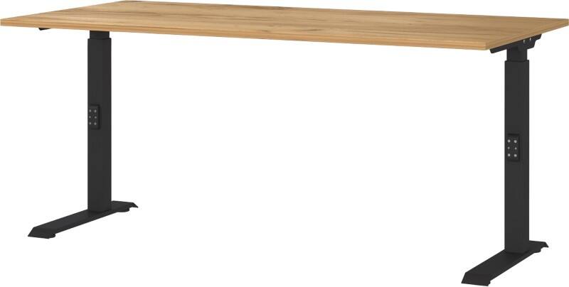 GERMANIA GW-Mailand Hoogteverstelbaar Bureau Bruin Eiken C-Voet 1,600 (B) x 800 (D) x 910 (H) mm Spaanplaat, metaal