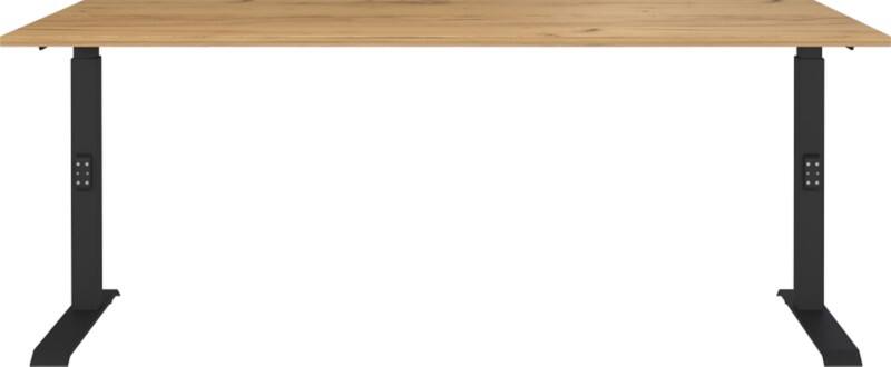 GERMANIA GW-Mailand Hoogteverstelbaar Bureau Bruin Eiken C-Voet 1,800 (B) x 800 (D) x 910 (H) mm Spaanplaat, metaal