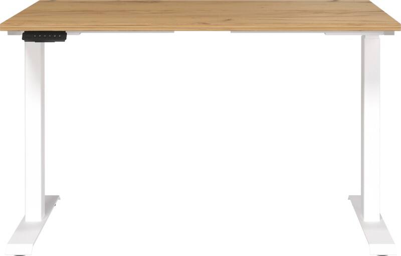 GERMANIA GW-Mailand Hoogteverstelbaar Zit-sta-bureau Bruin Eiken T-Voet 1,200 (B) x 800 (D) x 1,200 (H) mm Spaanplaat, metaal