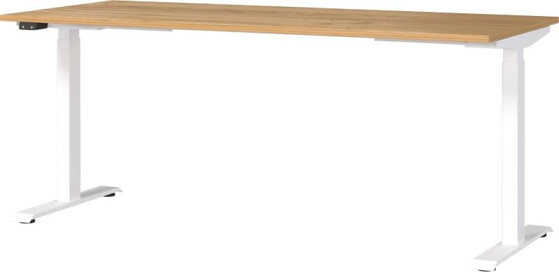 GERMANIA GW-Mailand Hoogteverstelbaar Zit-sta-bureau Bruin Eiken T-Voet 1,800 (B) x 800 (D) x 1,200 (H) mm Spaanplaat, metaal