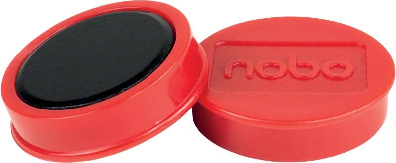 Nobo Whiteboard-magneten Rood 1.5 kg draagkracht 38 mm 10 Stuks