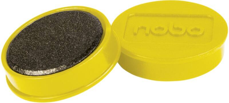 Nobo Whiteboard-magneten Geel 0.8 kg draagkracht 32 mm 10 Stuks
