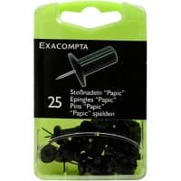 Exacompta Papic Punaises PS (Polystyreen) 10 mm Zwart Pak van 25