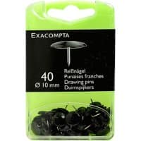 Exacompta Punaises PS (Polystyreen) 10 mm Zwart Pak van 40