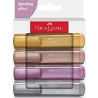 Faber-Castell Textliner 46 Tekstmarker Kleurenassortiment Medium Beitelpunt 1 - 5 mm 4 Stuks