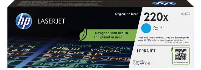 HP 220X Origineel Tonercartridge W2201X Cyaan