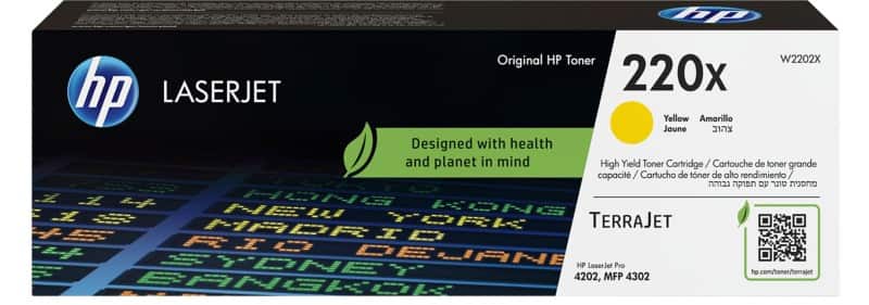 HP 220X Origineel Tonercartridge W2202X Geel