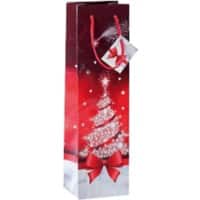 Sigel Wijnzakje Kerst Fonkelende boom GT024 157 g/m² Rood, wit 10 x 35 x 8 cm