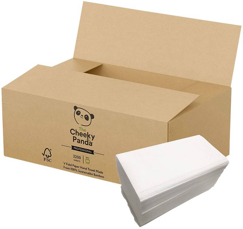 The Cheeky Panda V Fold Flushable Handdoeken 2-laags VHANDTW20 20 Stuks à 160 Vellen