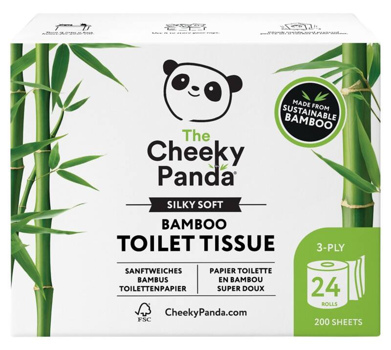 The Cheeky Panda Toiletpapier 3-laags PFTOILT24 24 Rollen à 200 Vellen