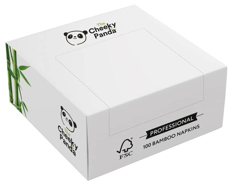 The Cheeky Panda Cocktail Servetten 2-laags Bamboe Wit 21,8 x 42,5 x 19,1 cm 100 Stuks