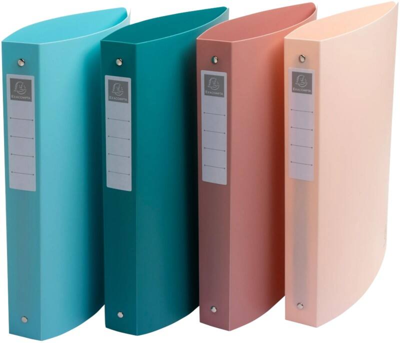 Exacompta Skandi 30 mm Ringband PP (Polypropeen) A4 maxi 4 Ringen Kleurenassortiment 51470E 4 Stuks