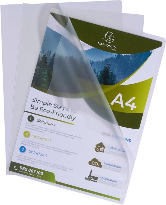 Exacompta Forever L-map A4 Transparant PP (Polypropeen) Gerecycled 120 micron 100 Stuks