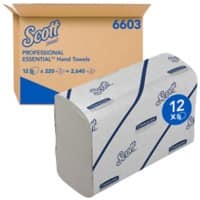 Scott MAINLINE Handdoek Smalle vouw Wit 6603 12 Stuks à 220 Vellen