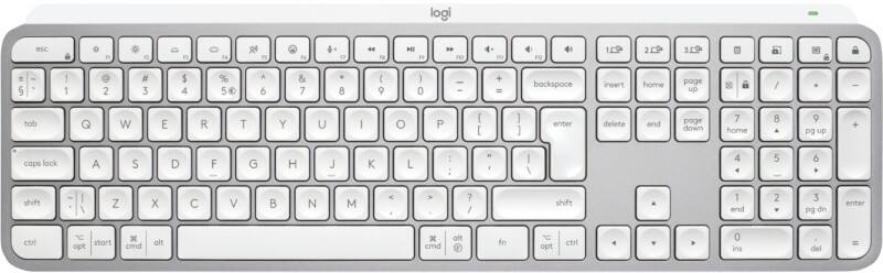 Logitech MX Keys S Toetsenbord Draadloos QWERTY Met bluetooth Wit, zilver 920-011588