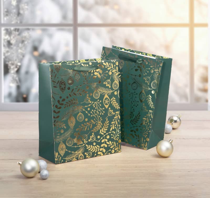 Sigel Christmas Geschenktas Papier Groen 26 x 12 x 32 cm 5 Stuks