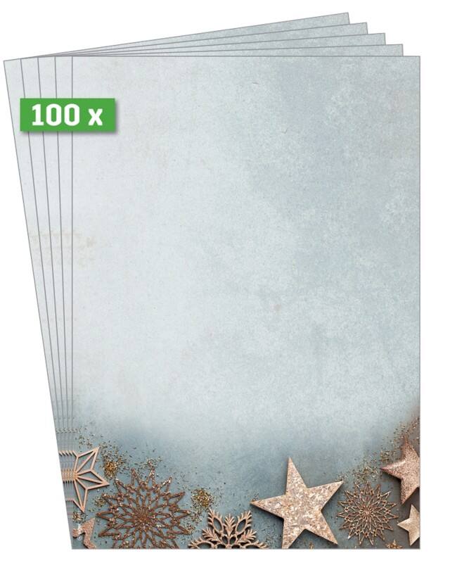 Sigel Christmas A4 Briefpapier Blauw, Koper 90 g/m² 100 Stuks
