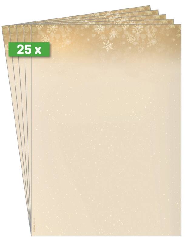 Sigel Christmas A4 Briefpapier Goud, wit 90 g/m² 25 Stuks