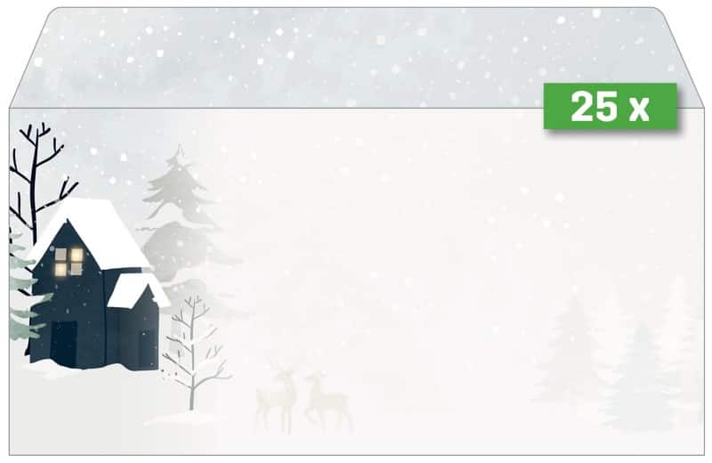 Sigel Christmas Enveloppen 2211,10,9 cm Grijs 25 Stuks