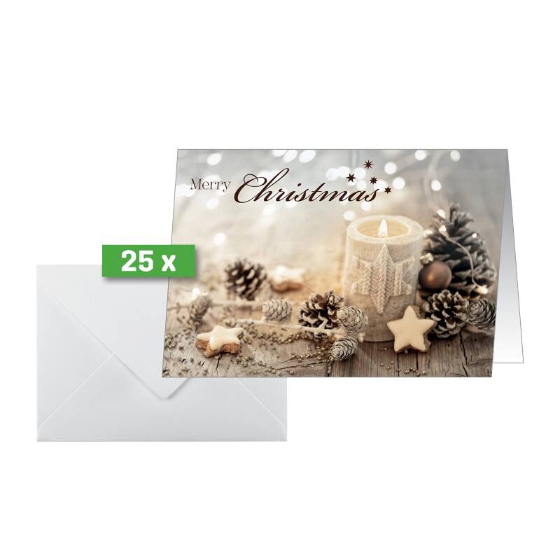 Sigel Kerstkaart + envelop DS098 21,1 x 15,1 cm Kleurenassortiment 25+25 stuks