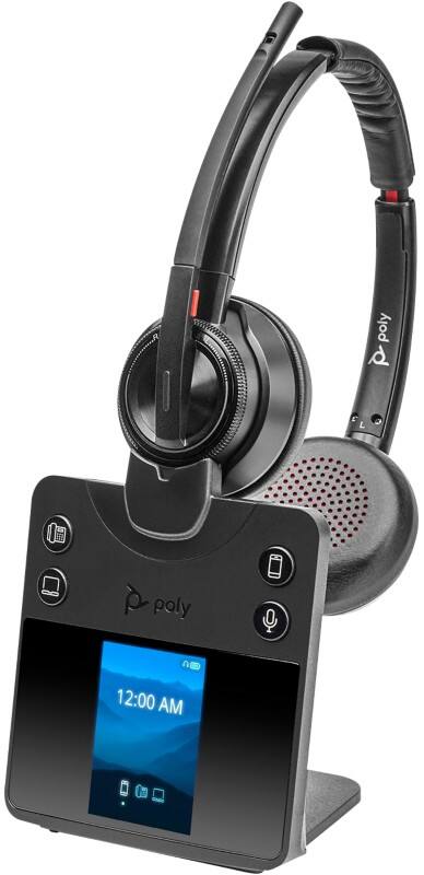 HP poly Savi Draadloos Headset Over het hoofd Met bluetooth Actieve Noise-cancelling Microfoon Stereo 8420 Zwart