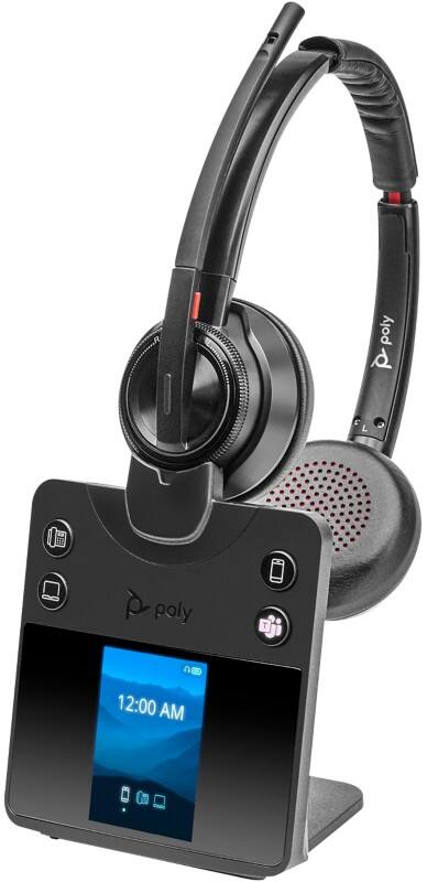 HP poly Savi Draadloos Headset Over het hoofd Met bluetooth Actieve Noise-cancelling Microfoon Stereo 8420-M Zwart