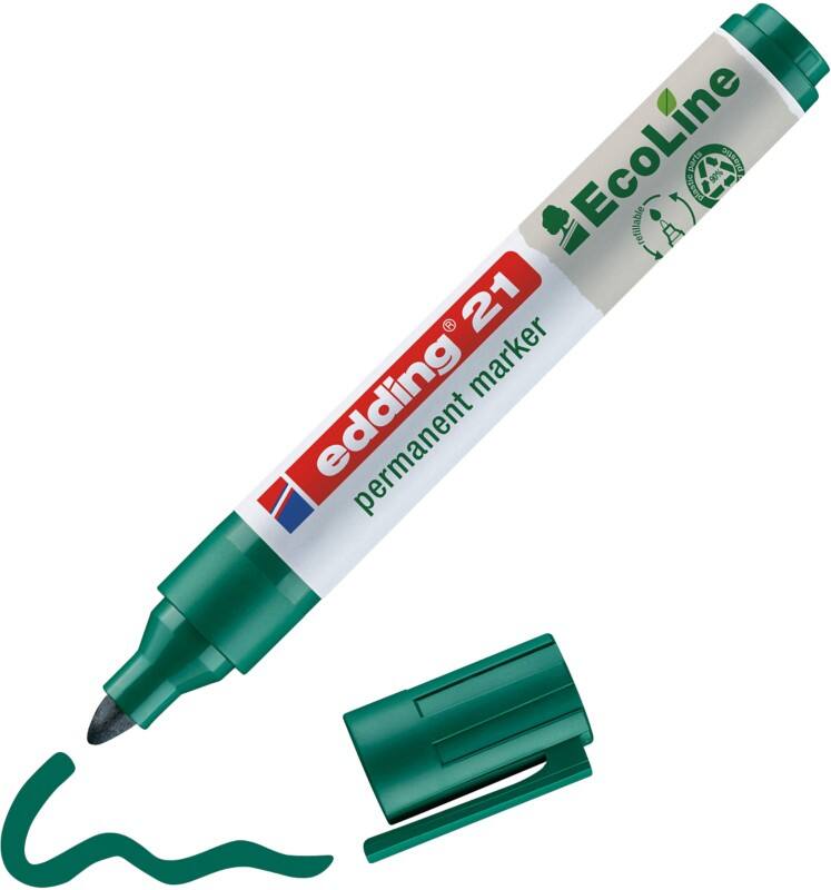 edding ecoline E-21 Permanentmarker Ronde punt - 3 mm Groen Navulbaar