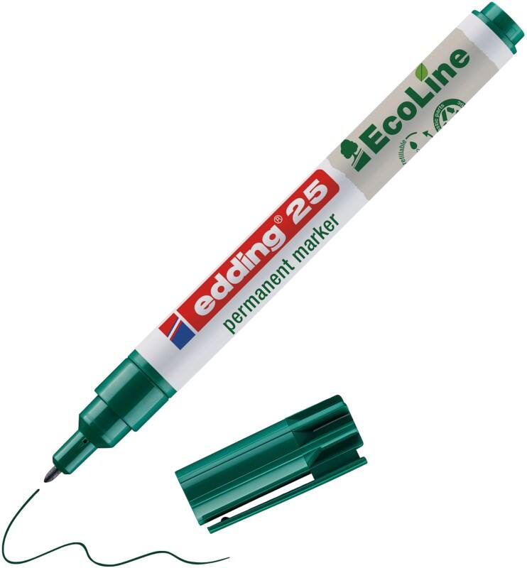 edding ecoline E-25 Permanentmarker Ronde punt - 1 mm Groen Navulbaar