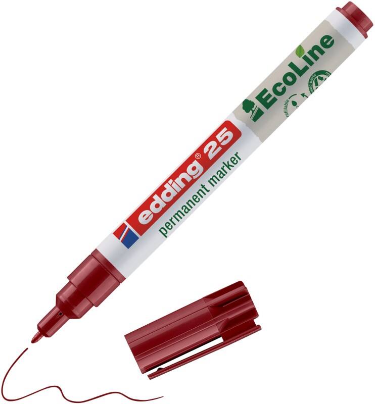 edding ecoline E-25 Permanentmarker Ronde punt - 1 mm Rood Navulbaar