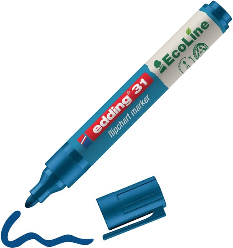edding ecoline E-31 Flipovermarker Ronde punt - 3 mm Blauw Navulbaar