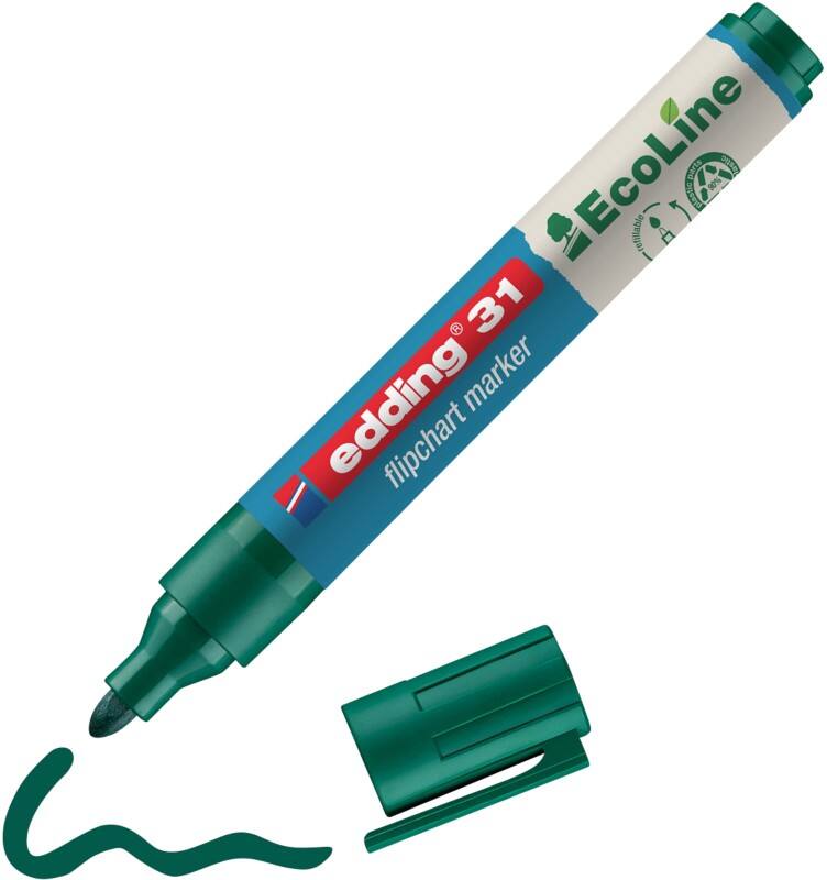 edding ecoline E-31 Flipovermarker Ronde punt - 3 mm Groen Navulbaar
