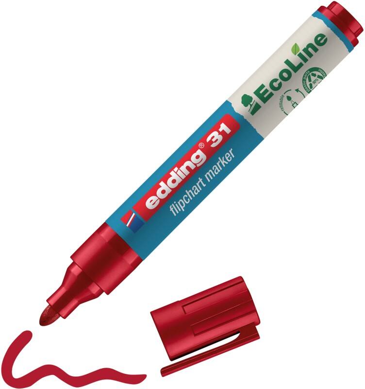 edding ecoline E-31 Flipovermarker Ronde punt - 3 mm Rood Navulbaar