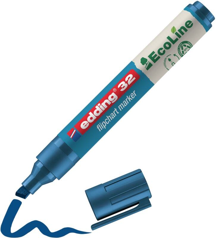 edding ecoline E-32 Flipovermarker Beitelpunt - 5 mm Blauw Navulbaar