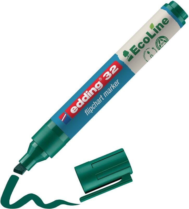 edding ecoline E-32 Flipovermarker Beitelpunt - 5 mm Groen Navulbaar