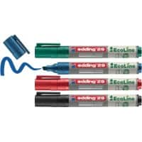 edding ecoline E-29 Whiteboard-marker Kleurenassortiment Beitelpunt 1 - 5 mm 4 Stuks