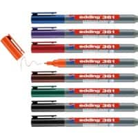 edding E-361 Whiteboard-marker Kleurenassortiment Ronde punt 1 mm 8 Stuks