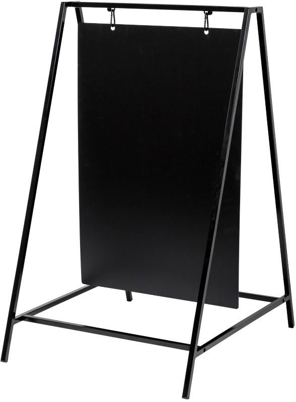 SHOWDOWN Stoepbord Vloer 2 Panelen 50 x 70 cm Metaal Zwart Weerbestendig ZPSW50x70