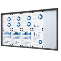 SHOWDOWN Vitrine Magnetisch 10 x A4 Wandmontage Afsluitbaar Binnen 112,6 (B) x 64,1 (H) cm Antraciet
