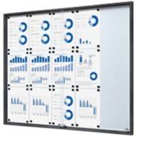 SHOWDOWN Vitrine Magnetisch 15 x A4 Wandmontage Afsluitbaar Binnen 112,6 (B) x 94,8 (H) cm Antraciet