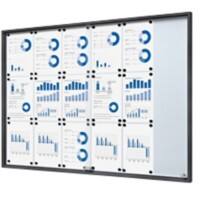 SHOWDOWN Vitrine Magnetisch 18 x A4 Wandmontage Afsluitbaar Binnen 134,6 (B) x 94,8 (H) cm Antraciet