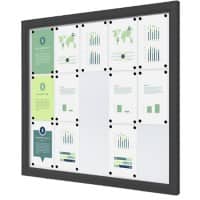 SHOWDOWN Vitrine Magnetisch 15 x A4 Wandmontage Afsluitbaar Buiten 119 (B) x 101,2 (H) cm Antraciet