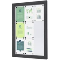 SHOWDOWN Vitrine Magnetisch 9 x A4 Wandmontage Afsluitbaar Buiten 75 (B) x 101,2 (H) cm Antraciet